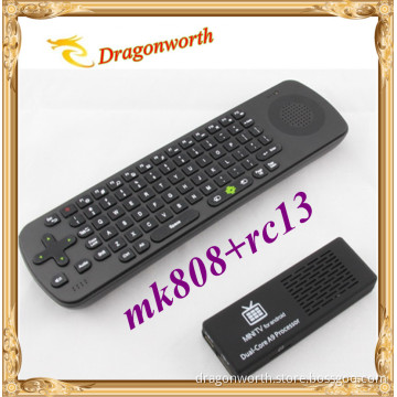 Android 4.2 Mini PC Mk808 Dual Core Smart Media Player Android TV Box Mk808 Rk3066 + RC13 Air Flying Mouse